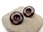 Preview: Dunkelbraune Blumen Gravur Holz Ohrstecker
